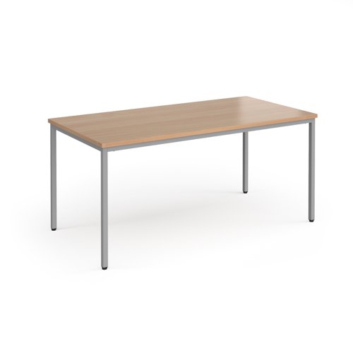 Flexi 25 rectangular table with silver frame 1600mm x 800mm - beech Meeting Tables FLT1600-S-B