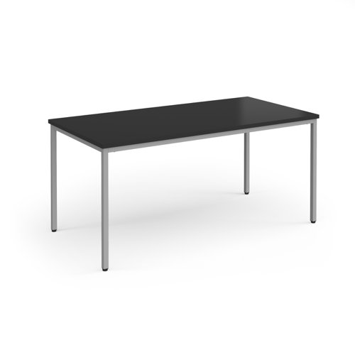 Flexi 25 rectangular table with silver frame 1600mm x 800mm - Black