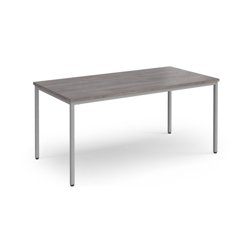 Flexi 25 rectangular table with silver frame 1600mm x 800mm - grey oak