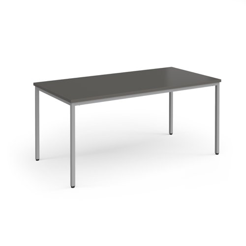 Flexi 25 rectangular table with silver frame 1600mm x 800mm - Onyx Grey