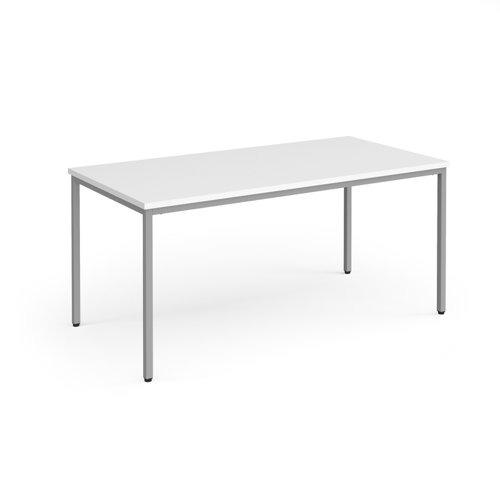 Flexi 25 rectangular table with silver frame 1600mm x 800mm - white