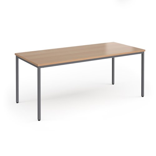 Flexi 25 rectangular table with graphite frame 1800mm x 800mm - beech