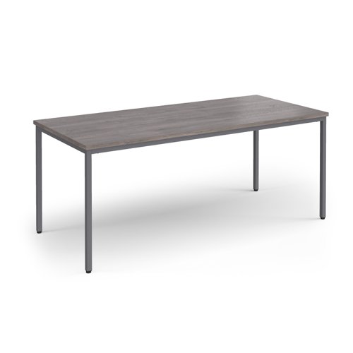 Flexi 25 rectangular table with graphite frame 1800mm x 800mm - grey oak