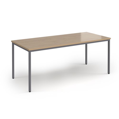 Flexi 25 rectangular table with graphite frame 1800mm x 800mm - Kendal Oak