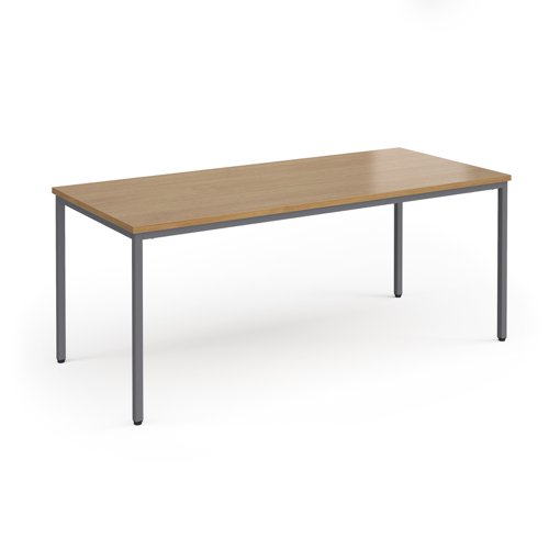 Flexi 25 rectangular table with graphite frame 1800mm x 800mm - oak