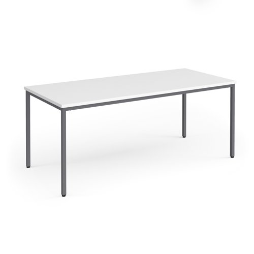 Flexi 25 Rectangular Table With Graphite Frame 1800mm X 800mm White