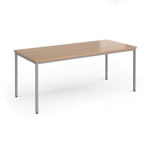 Flexi 25 rectangular table with silver frame 1800mm x 800mm - beech