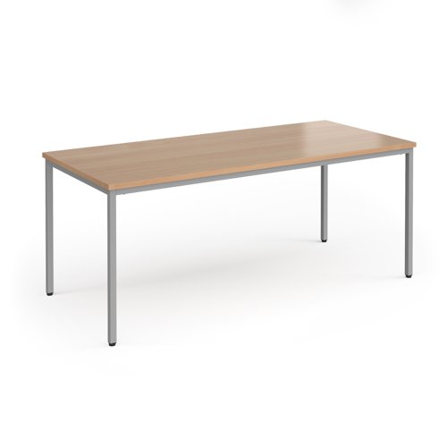 Flexi 25 Rectangular Table With Silver Frame 1800mm X 800mm Beech