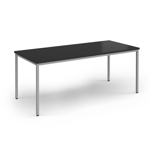 Flexi 25 rectangular table with silver frame 1800mm x 800mm - Black