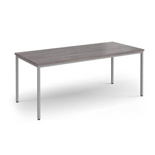 Flexi 25 rectangular table with silver frame 1800mm x 800mm - grey oak