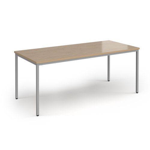 Flexi 25 rectangular table with silver frame 1800mm x 800mm - Kendal Oak