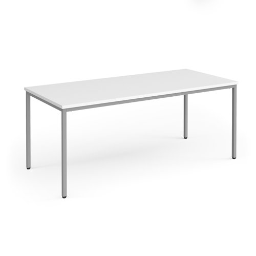 Flexi 25 rectangular table with silver frame 1800mm x 800mm - white Meeting Tables FLT1800-S-WH