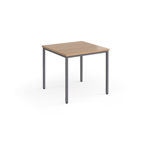 Flexi 25 square table with graphite frame 800mm x 800mm - beech