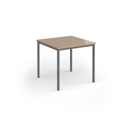 Flexi 25 square table with graphite frame 800mm x 800mm - Kendal Oak