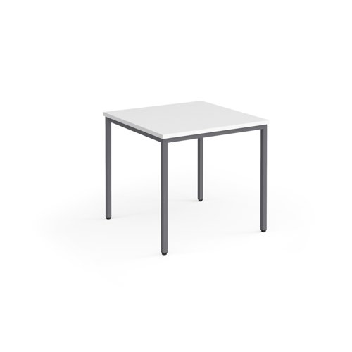 Flexi 25 square table with graphite frame 800mm x 800mm - white