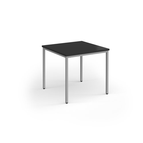 Flexi 25 square table with silver frame 800mm x 800mm - Black