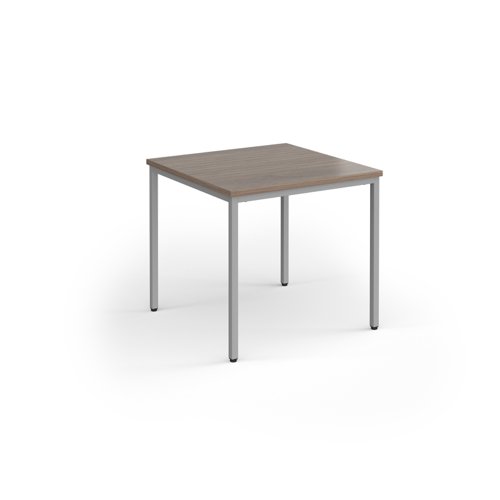 Flexi 25 square table with silver frame 800mm x 800mm - Barcelona Walnut