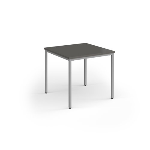 Flexi 25 square table with silver frame 800mm x 800mm - Onyx Grey