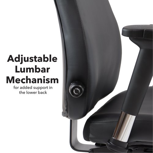 Franklin high back 24 hour task chair - black faux leather | FRA400K2 | Dams International