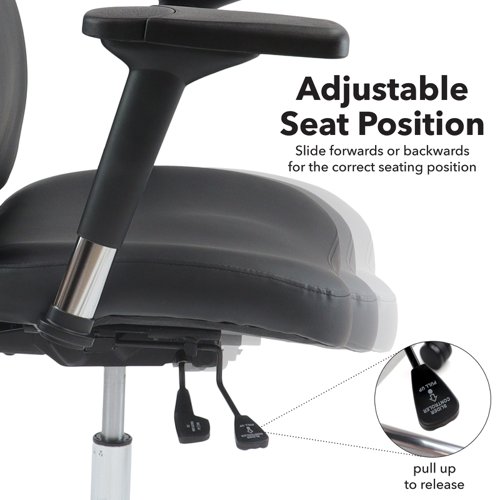 Franklin high back 24 hour task chair - black faux leather | FRA400K2 | Dams International