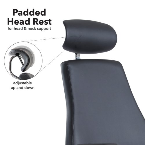 Franklin high back 24 hour task chair - black faux leather | FRA400K2 | Dams International