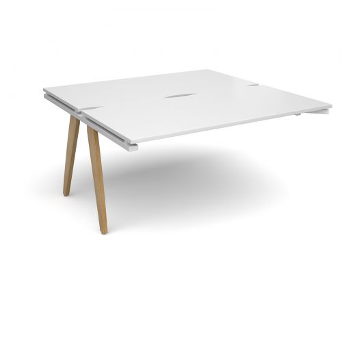 Fuze boardroom table add on unit 1600mm x 1600mm - white frame, white top