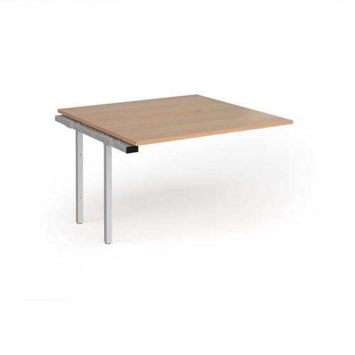 Connex Goal-Post 1200 x 1200 x 725mm Back to Back Add On Bay - Silver Frame / Beech Top