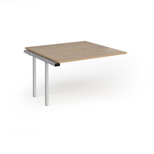 Connex Goal-Post 1200 x 1200 x 725mm Back to Back Add On Bay - Silver Frame / Kendal Oak Top