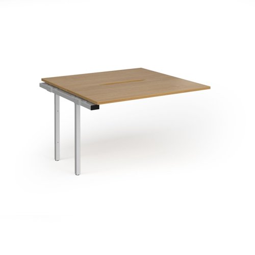 Connex Goal-Post 1200 x 1200 x 725mm Back to Back Add On Bay - Silver Frame / Oak Top