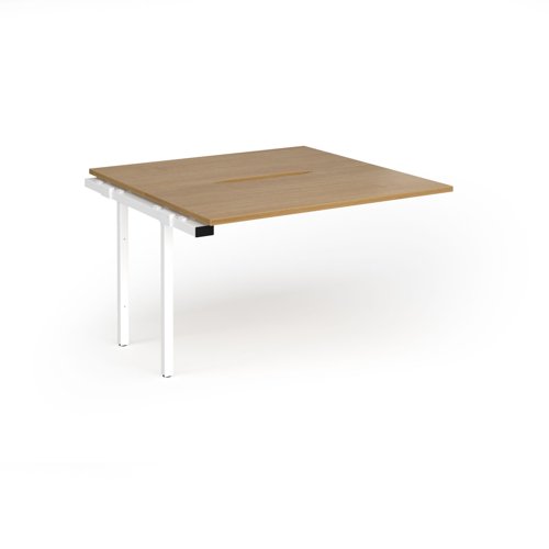 Connex Goal-Post 1200 x 1200 x 725mm Back to Back Add On Bay - White Frame / Oak Top