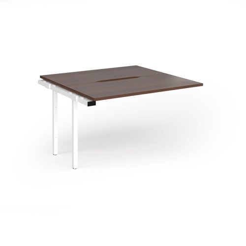Connex Goal-Post 1200 x 1200 x 725mm Back to Back Add On Bay - White Frame / Walnut Top