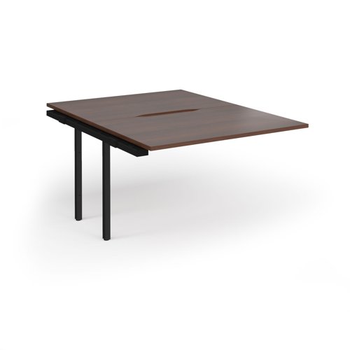 Connex Goal-Post 1200 x 1600 x 725mm Back to Back Add On Bay - Black Frame / Walnut Top