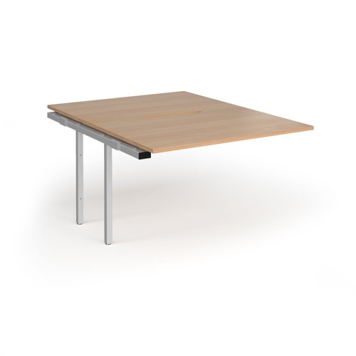 Connex Goal-Post 1200 x 1600 x 725mm Back to Back Add On Bay - Silver Frame / Beech Top