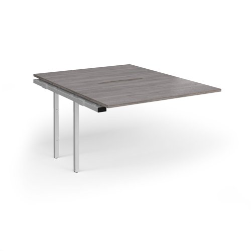 Connex Goal-Post 1200 x 1600 x 725mm Back to Back Add On Bay - Silver Frame / Grey Oak Top