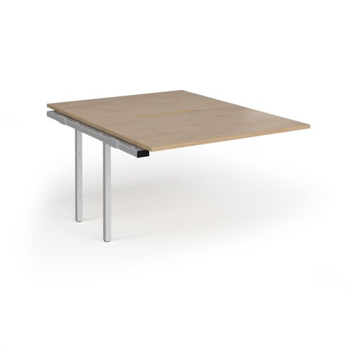 Connex Goal-Post 1200 x 1600 x 725mm Back to Back Add On Bay - Silver Frame / Kendal Oak Top