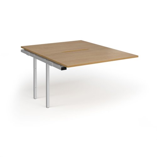 Connex Goal-Post 1200 x 1600 x 725mm Back to Back Add On Bay - Silver Frame / Oak Top