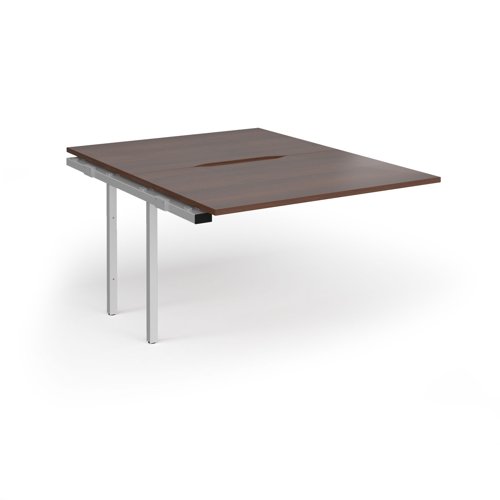 Connex Goal-Post 1200 x 1600 x 725mm Back to Back Add On Bay - Silver Frame / Walnut Top
