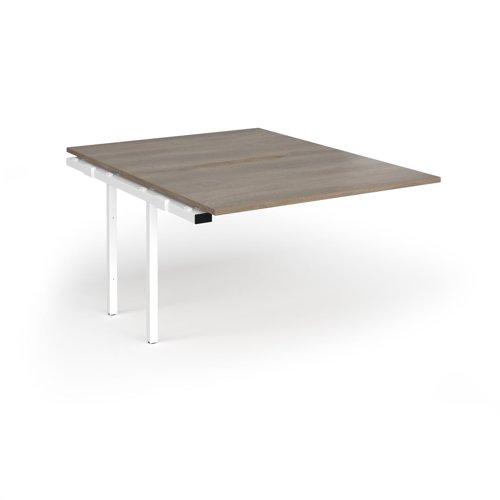 Connex Goal-Post 1200 x 1600 x 725mm Back to Back Add On Bay - White Frame / Nebraska Oak Top