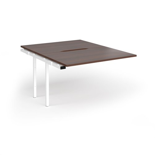 Connex Goal-Post 1200 x 1600 x 725mm Back to Back Add On Bay - White Frame / Walnut Top