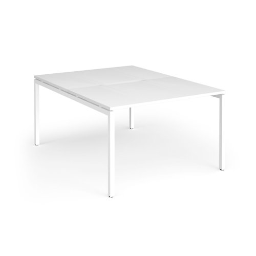 Connex Goal-Post 1200 x 1600 x 725mm Back to Back Desk (2 x 1200mm) - White Frame / White Top