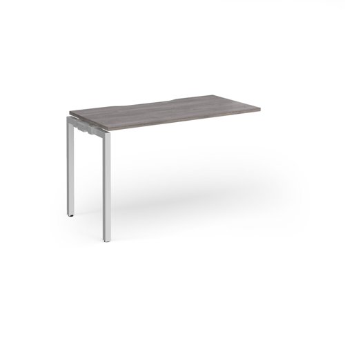 Connex Goal-Post 1200 x 600 x 725mm Single Add On Bay - Silver Frame / Grey Oak Top