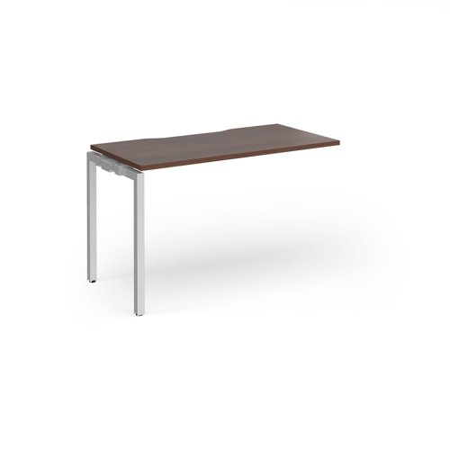 Connex Goal-Post 1200 x 600 x 725mm Single Add On Bay - Silver Frame / Walnut Top