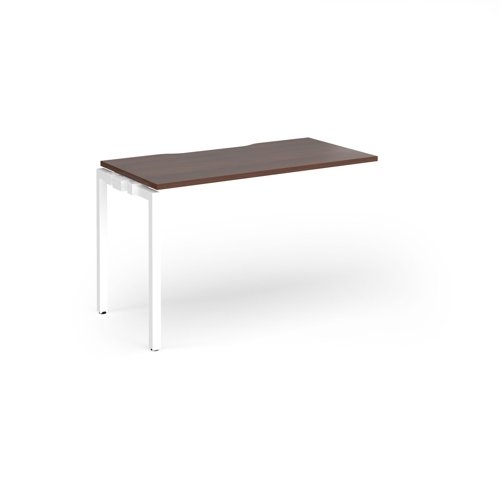 Connex Goal-Post 1200 x 600 x 725mm Single Add On Bay - White Frame / Walnut Top