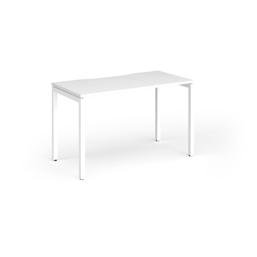 Connex Goal-Post 1200 x 600 x 725mm Single Desk - White Frame / White Top