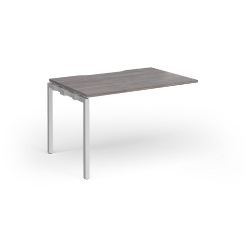Connex Goal-Post 1200 x 800 x 725mm Single Add On Bay - Silver Frame / Grey Oak Top