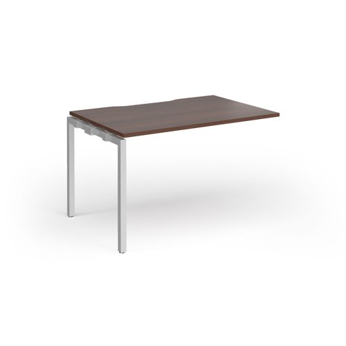 Connex Goal-Post 1200 x 800 x 725mm Single Add On Bay - Silver Frame / Walnut Top