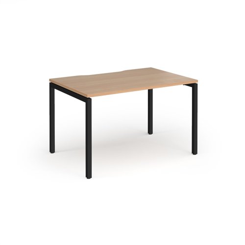 Connex Goal-Post 1200 x 800 x 725mm Single Desk - Black Frame / Beech Top
