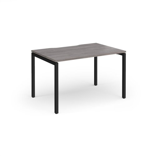 Connex Goal-Post 1200 x 800 x 725mm Single Desk - Black Frame / Grey Oak Top
