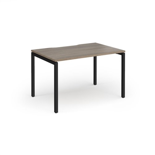 Connex Goal-Post 1200 x 800 x 725mm Single Desk - Black Frame / Nebraska Oak Top