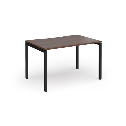 Connex Goal-Post 1200 x 800 x 725mm Single Desk - Black Frame / Walnut Top